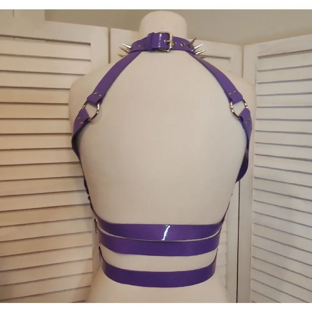 Dolls Kill Spiked Purple Harness Belt Size M NWT